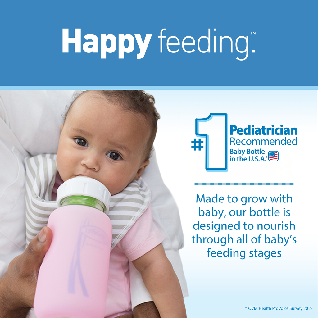 Dr. Brown's Natural Flow Anti-Colic Options+ Wide Neck Glass Baby Bottle, with Level 1 Slow Flow Nipple 270ml